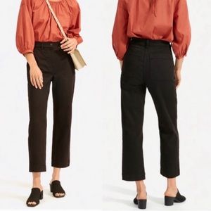 Everlane Black Cropped Straight Regular Pants 4
